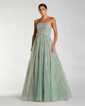 Green Embellished Strapless Sweetheart Ball Gown