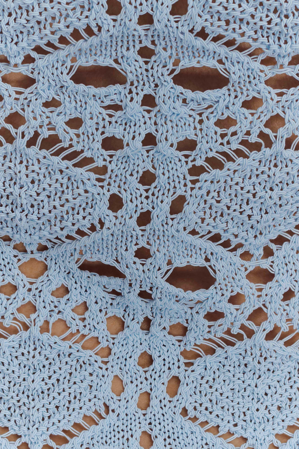 Aeline Crochet Knit Shorts - Sky Blue