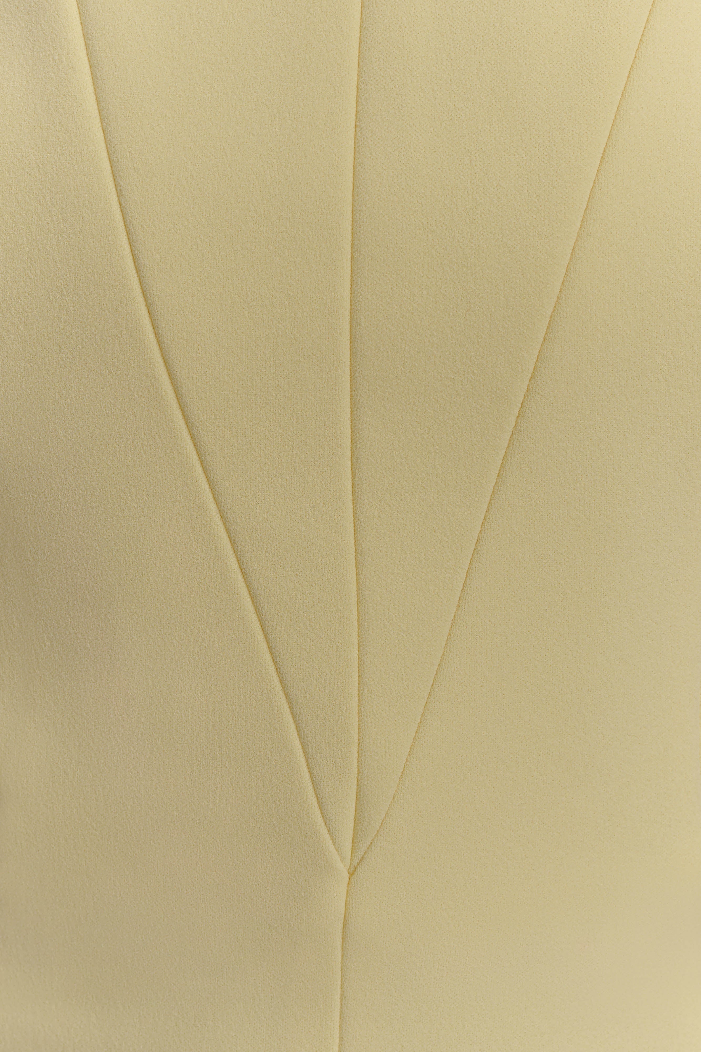 Kalila Strapless Crepe Maxi Dress - Lemon