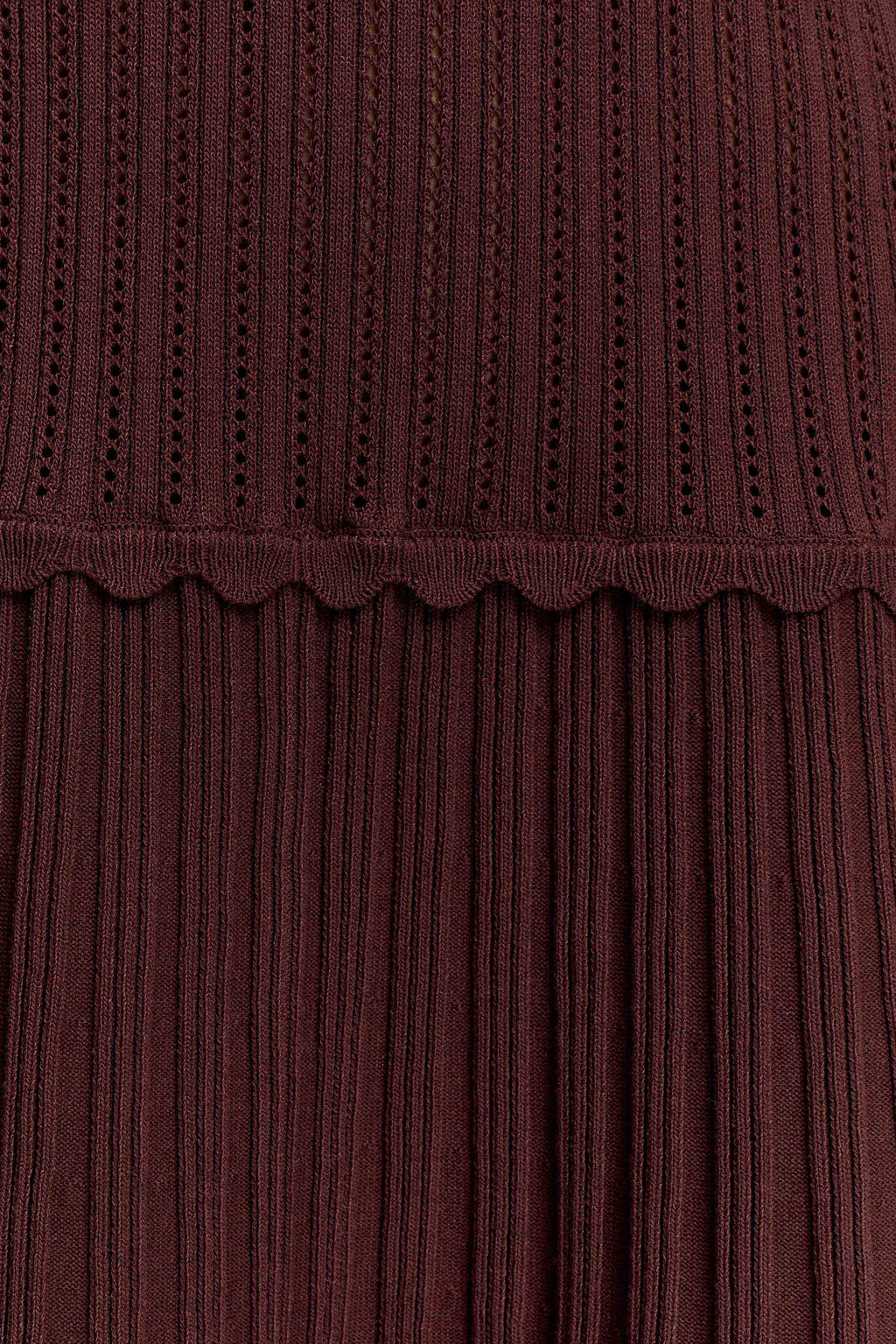 Adena Pointelle Knit Mini Dress - Chocolate