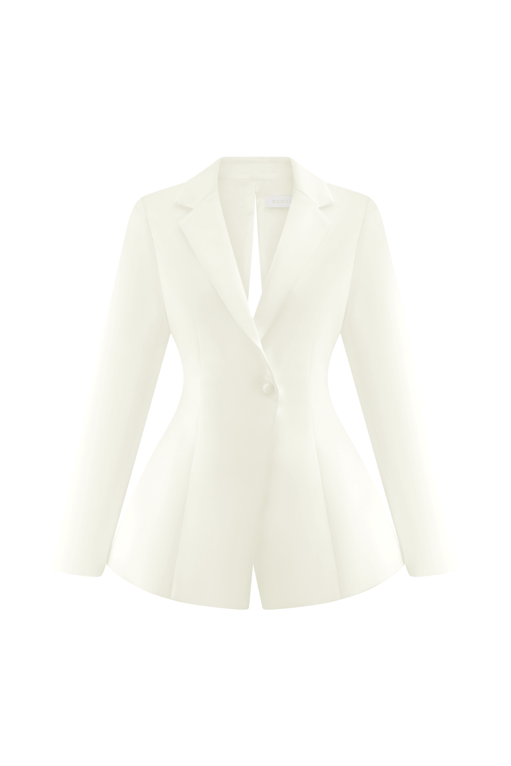 Ada Tailored Satin Blazer - Ivory