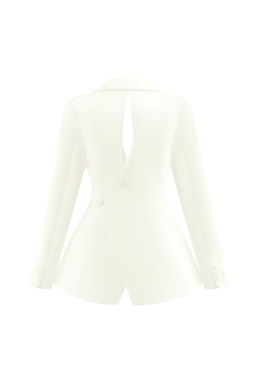 Ada Tailored Satin Blazer - Ivory
