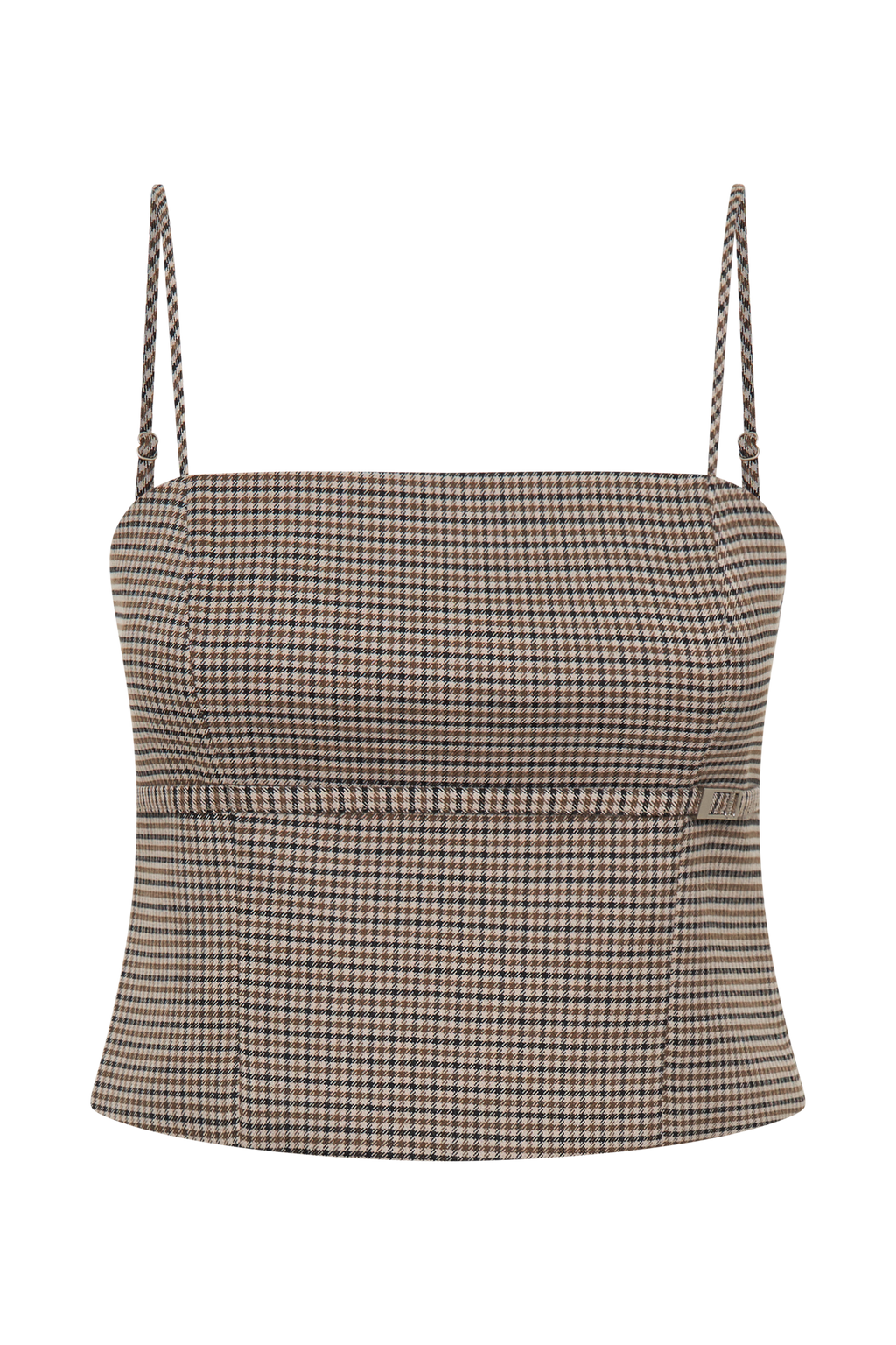 Aberley Crop Top - Tan Check