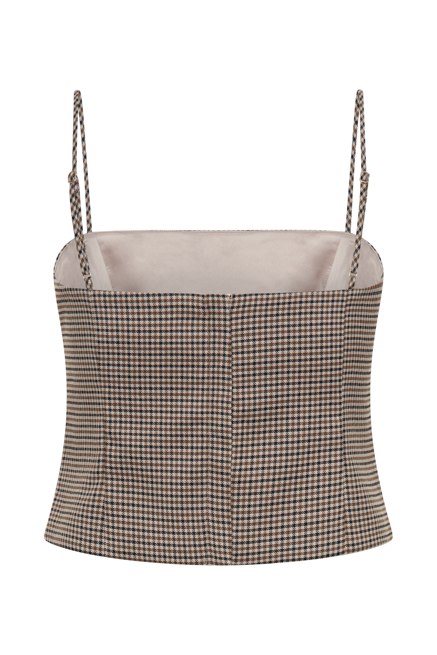 Aberley Crop Top - Tan Check
