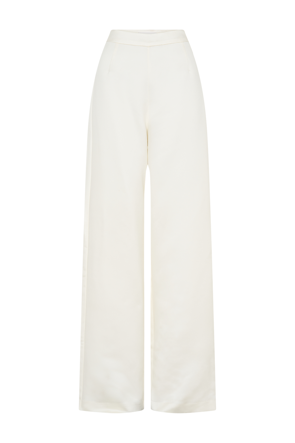 Ada Satin Straight Leg Pant - Ivory