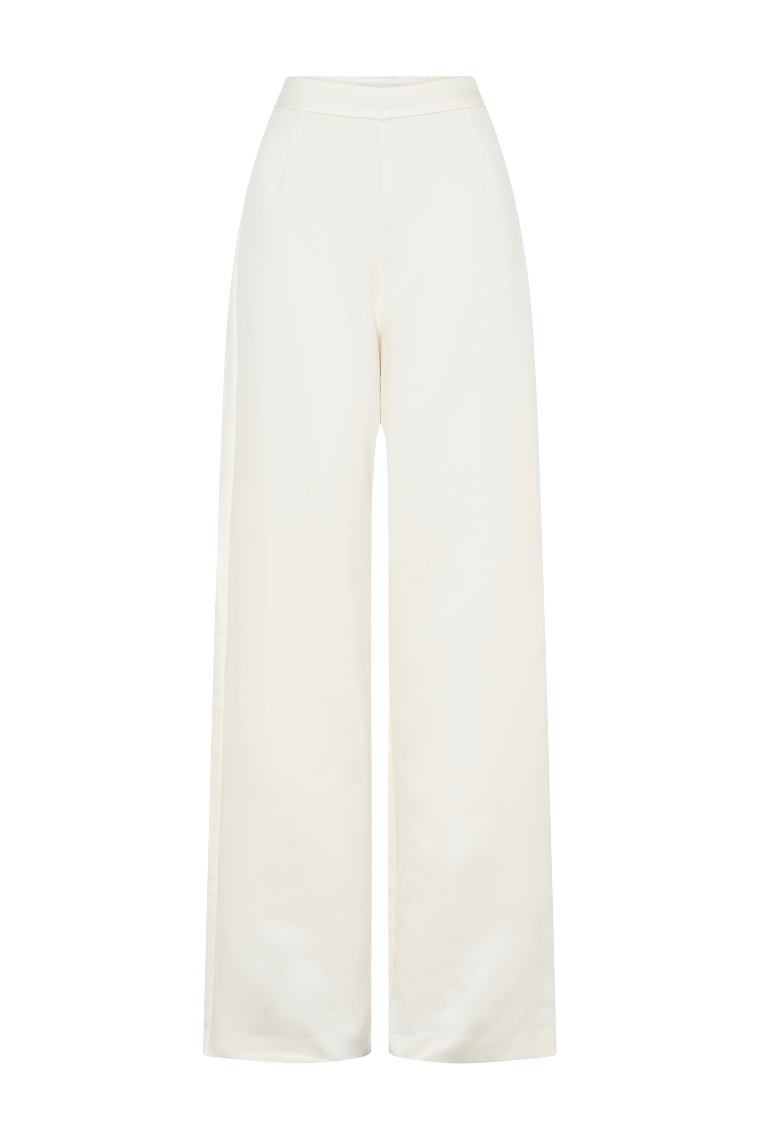 Ada Satin Straight Leg Pant - Ivory