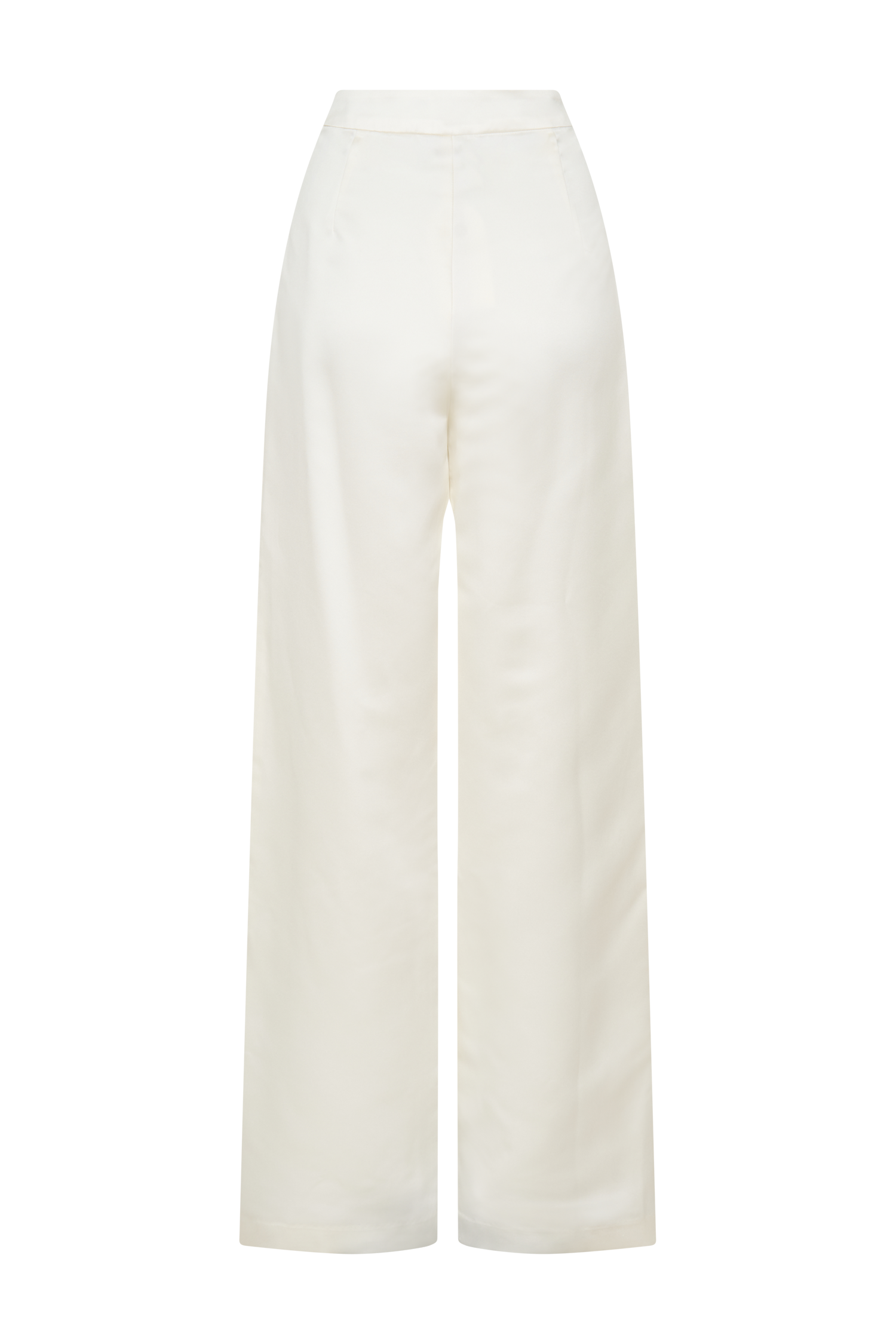 Ada Satin Straight Leg Pant - Ivory