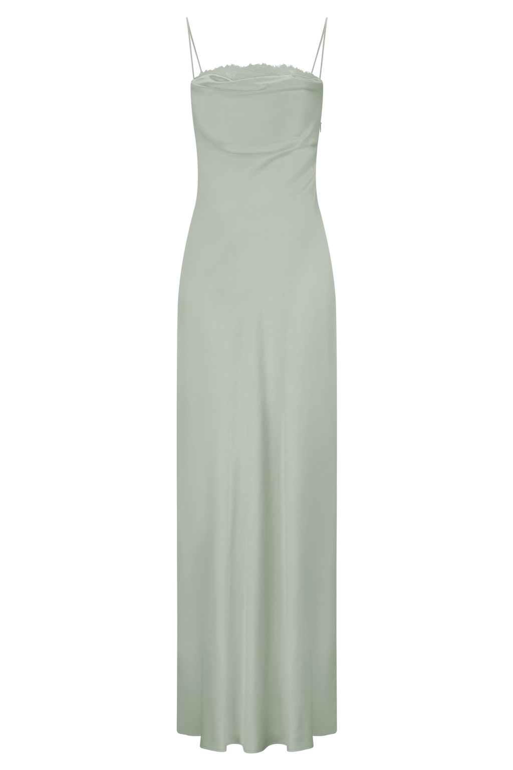 Isadora Lace & Satin Maxi Dress - Sage