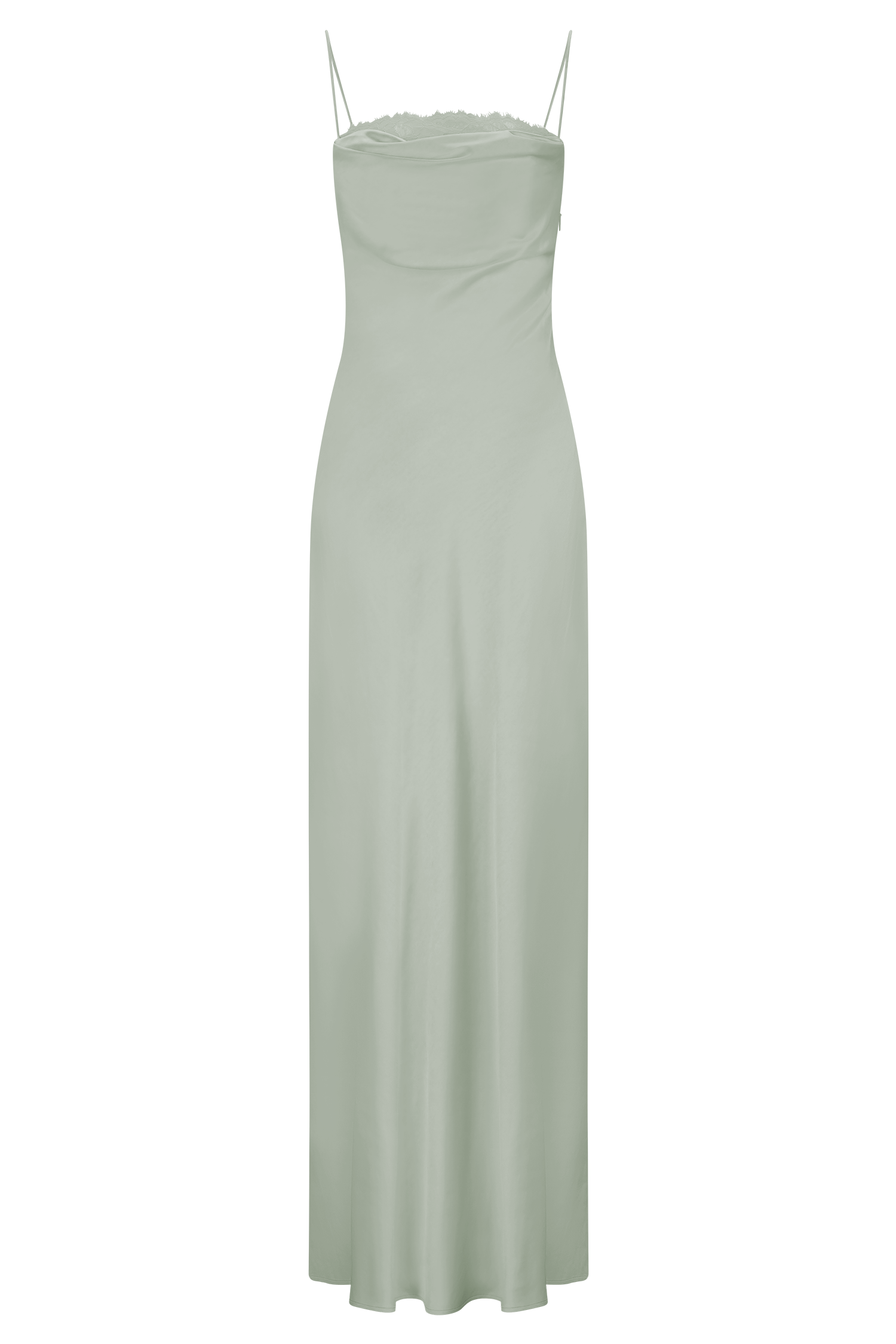 Isadora Lace & Satin Maxi Dress - Sage
